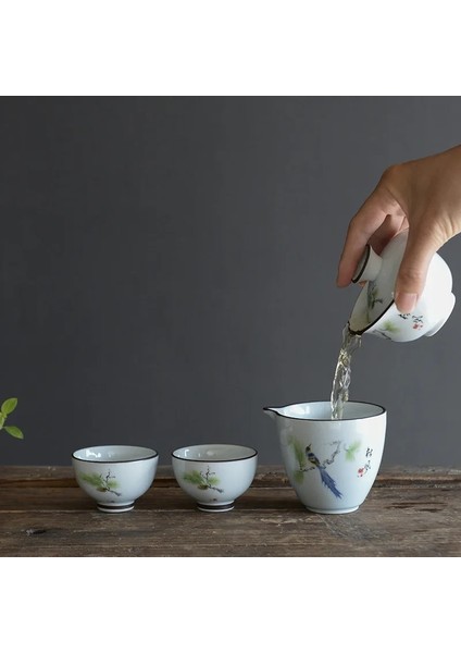 Bir Çay Seti Çanak Çömlek Demlik Seramik Gaiwan Çay Fincanları Çin Çay Seti Pot Taşınabilir Seyahat Çay Seti Çantası C23 (Yurt Dışından) fiyatları