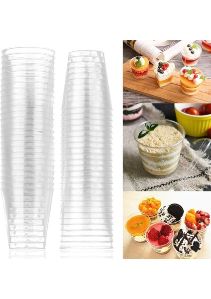 30 Adet 90ML 50ML/90ML Yuvarlak Tek Kullanımlık Plastik Shot Bardakları Tatlı Bardak Içecekler Düğün Parti Süslemeleri Malzemeleri Ev Mutfak Fincan (Yurt Dışından)