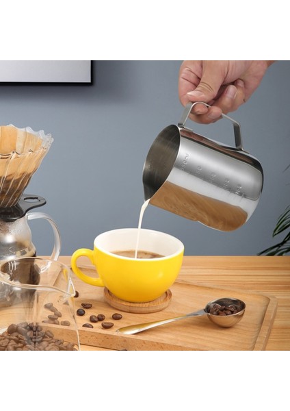 Paslanmaz Çelik 250ML 150/350/600ML Süt Sürahileri Paslanmaz Çelik Moda Kupa Bardak Süt Zanaat Süt Köpürtme Sürahi Kahve Latte Köpürtme Sanat Sürahi Sürahi (Yurt Dışından) indirimleri