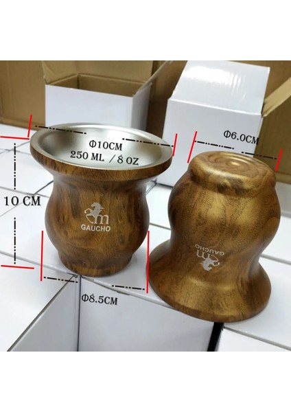 200-400ML 1 Adet/grup Gaucho Yerba Mate Su Kabakları Kupası 8 Oz Paslanmaz Çelik Arjantin Calabash 250 ml Süt Çay Kupa Çift Duvar Isı Yalıtımlı (Yurt Dışından)