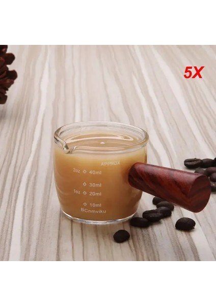 D 40ML 5 Adet 5/8/10 Adet Süt Sürahisi Espresso 75ML Ölçü Kupa Dayanıklı Şeffaf Ölçekli Cam Ölçüm Kabı Mutfak Pişirme Araçları Ölçüm Kabı (Yurt Dışından)