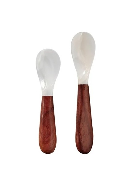 12CM 10CM 2 Paket Doğal Kabuk Kaşık Havyar Küçük Kaşık Tatlı Dondurma Kaşığı Kahve Öğleden Sonra Çay Sofra Seti Erkek Ahşap Kepçe (Yurt Dışından)
