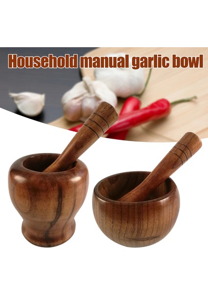 11.5 Ahşap Harç ve Havaneli Kapaklı Set Kaşık Öğütücü Basın Kırıcı Ezici Biber Sarımsak Ot Baharat Mutfak Alet Setleri (Yurt Dışından) fiyatları