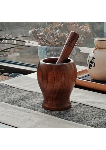 11.5 Ahşap Harç ve Havaneli Kapaklı Set Kaşık Öğütücü Basın Kırıcı Ezici Biber Sarımsak Ot Baharat Mutfak Alet Setleri (Yurt Dışından) modelleri