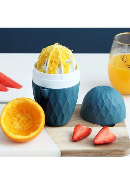 Koyu Mavi Mini Taşınabilir Çok Fonksiyonlu Manuel Sıkacağı Limon Portakal Narenciye Sıkacağı Kullanışlı Meyve Sıkacağı (Yurt Dışından)