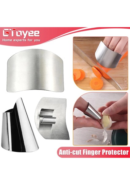 Tip 4 1/2 Adet Paslanmaz Çelik Parmak Koruyucu Anti-Cut Parmak Koruma Mutfak Gereçleri Güvenli Sebze Kesme El Koruyucu Mutfak Gadget (Yurt Dışından) fiyatları