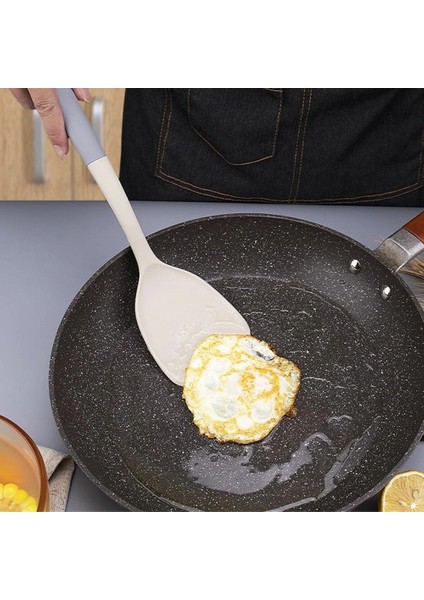 Bej Kepçe Koku Yok Silikon Spatula Kolay Temizlenebilir Yüksek Sıcaklık Dayanımı Yapışmaz Spatula Mutfak Aksesuarları Gıda Sınıfı Silikon (Yurt Dışından)
