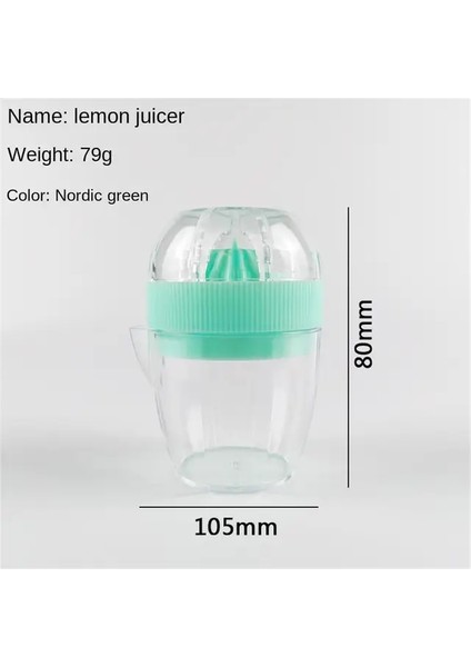 Iskandinav Yeşil Manuel Taşınabilir Narenciye Sıkacağı Mutfak Gereçleri Plastik Portakal Limon Sıkacağı Çok Fonksiyonlu Meyve Sıkacağı Makinesi Mutfak Aksesuarları (Yurt Dışından)