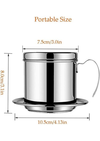 Gümüş 2x Vietnamca Kahve Filtresi Kahve Basın Makinesi Kullanımlık Phin Demlik Süzgeç Pot Kahve Damla Brewer Manuel Kahve (Yurt Dışından)