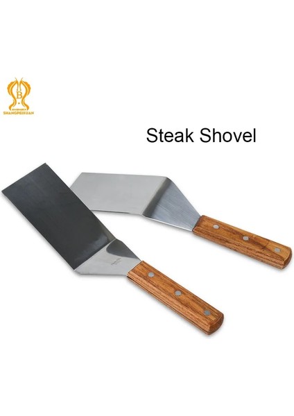 Yuvarlak Biftek Kürek Barbekü Izgara Için Yüksek Kaliteli Paslanmaz Çelik Spatula Biftek Kürek Ahşap Saplı Barbekü Aracı Sığır Biftek Turner Kare Sonu Yuvarlak Kürek (Yurt Dışından) fiyatları