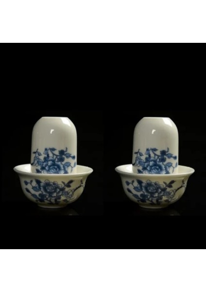 B-- 2 Adet Resim Olarak Porselen Drinkware Çay Fincanı Seramik Çay Bardağı Seti Çaydanlık Oolong Çay Seramik Çin Kung Fu Çay Aksesuarları (Yurt Dışından)