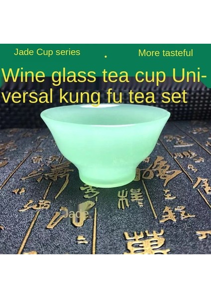 2 Adet Açık Yeşil Fincan Ev Tipi Çay Fincanı, Şarap Kadehi, Yeşim Çay Kasesi, Kung Fu Çay Seti, Jasper Rengi Güneş Yeşili Çay Seti Tat Yeşim Kase Şarap Seti Su Bardağı (Yurt Dışından)