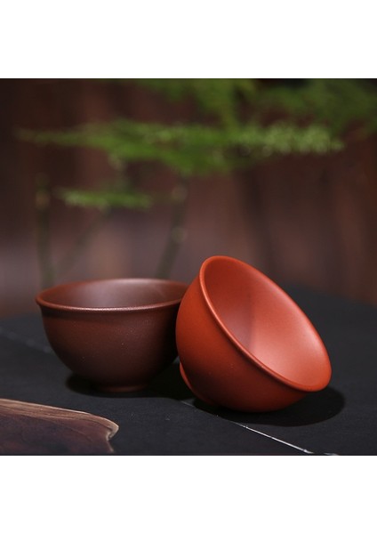 Kırmızı L 2 Adet/takım Yixing Mor Kil Çay Fincanları El Yapımı Mor Çamur Çay Bardağı Çin Kung Fu Çay Seti Doğal Çay Kase Ofis Içme Bardakları (Yurt Dışından)