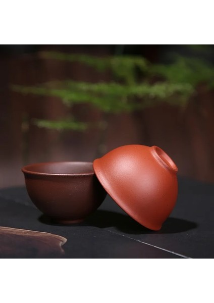 Kırmızı L 2 Adet/takım Yixing Mor Kil Çay Fincanları El Yapımı Mor Çamur Çay Bardağı Çin Kung Fu Çay Seti Doğal Çay Kase Ofis Içme Bardakları (Yurt Dışından)
