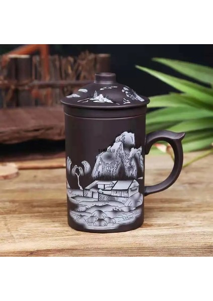 L El Yapımı Yixing Ejderha/güzellik Mor Kil Çay Kapaklı Kupa ve Çay Demlik Çay Bardağı Ofis Su Bardağı Hediye Kupa Drinkware (Yurt Dışından) fırsatları