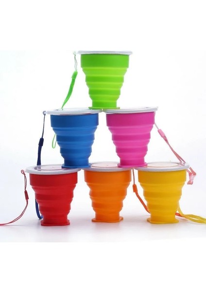 150ML Yeşil 1 Adet 200ML Taşınabilir Silikon Geri Çekilebilir Katlanır Kapaklı Bardak Teleskopik Katlanabilir Içme Bardağı Açık Seyahat Su Bardağı (Yurt Dışından)