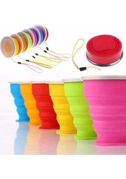 150ML Yeşil 1 Adet 200ML Taşınabilir Silikon Geri Çekilebilir Katlanır Kapaklı Bardak Teleskopik Katlanabilir Içme Bardağı Açık Seyahat Su Bardağı (Yurt Dışından)