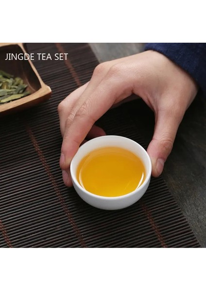 D1 Altı Parçalı Set 6 Adet Çin Seramik Çay Bardağı Seti El Yapımı Beyaz Porselen Çay Kase Taşınabilir Meditasyon Çay Fincanı Gelenek Çay Seti Ana Bardak (Yurt Dışından) modelleri