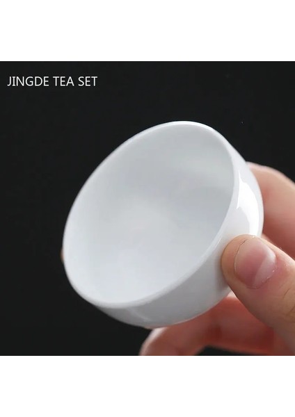 D1 Altı Parçalı Set 6 Adet Çin Seramik Çay Bardağı Seti El Yapımı Beyaz Porselen Çay Kase Taşınabilir Meditasyon Çay Fincanı Gelenek Çay Seti Ana Bardak (Yurt Dışından) indirimleri