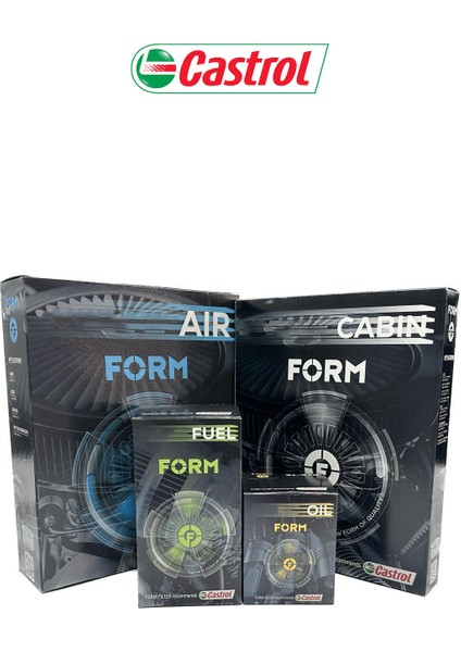 Seat Ateca 1.6 2.0 Tdı Dizel Castrol Form Filtre Bakım Seti 2016-2020 Hava+Yağ+Yakıt+Karbonlu Polen