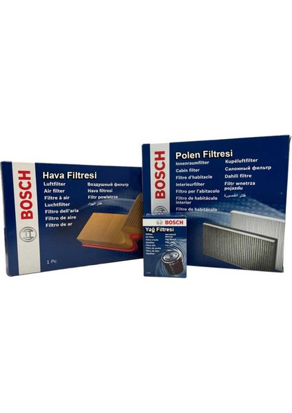 Honda Accord 2.4 Benzinli Bosch Filtre Bakım Seti 2003-2008 Hava+Yağ+Standart Polen
