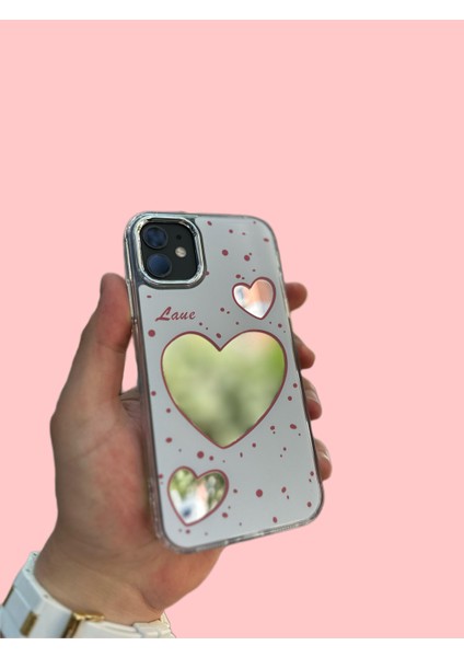 iPhone 11 Pro Uyumlu Kılıf Hologramlı Casetify Aşk Kalp Love Yazılı Parlak 3D Grafiti