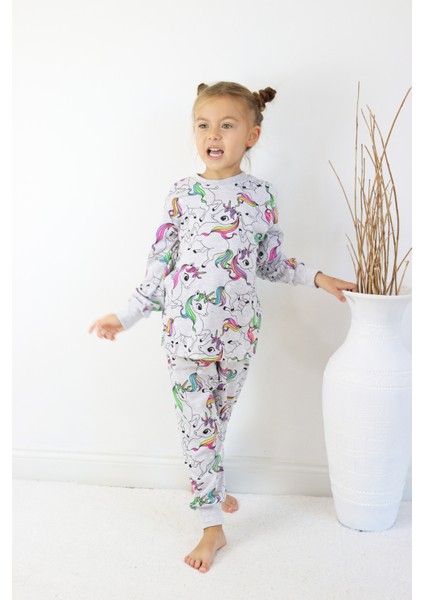 Harika Kids Kız Çocuk Baskılı Ince Basic Pijama Takımı