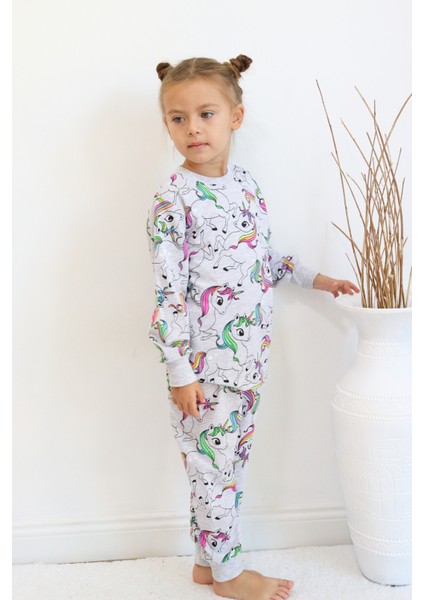 Harika Kids Kız Çocuk Baskılı Ince Basic Pijama Takımı