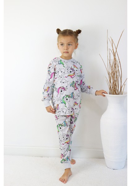 Harika Kids Kız Çocuk Baskılı Ince Basic Pijama Takımı