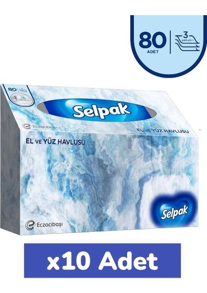 El ve Yüz Havlusu x 10 Paket 800 Yaprak