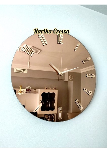 Gerçek Aynalı Dekoratif Duvar Saati (40 Cm)