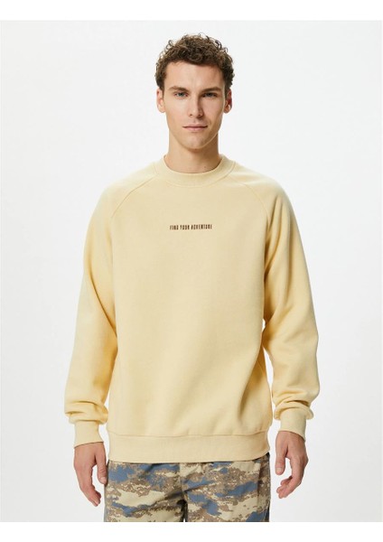 4Wam70043Mk 010 Ekru Erkek Pamuk Jersey Sweatshirt fiyatları