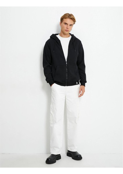 4Wam70029Mk 999 Siyah Erkek Pamuk Jersey Sweatshirt