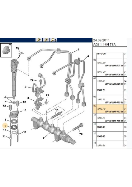 Enjektör Keçe 206-307-PARTNER Tepee Dw6 (1609848280-SKT041274)