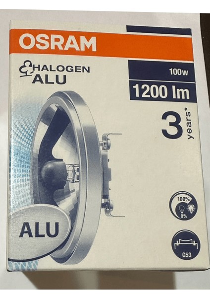 Halogen Alu 3050K (Sarı Işık) 100W 12V G53 Duylu Halospot (2 Adet)