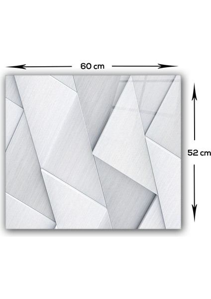Gümüş Desen | Cam Ocak Arkası Koruyucu | 52cm x 60cm modelleri