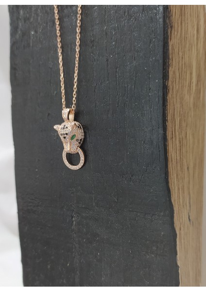 Çita Modeli Yeşil Beyaz ve Siyah Safir Taşlı Gümüş Kolye fiyatları