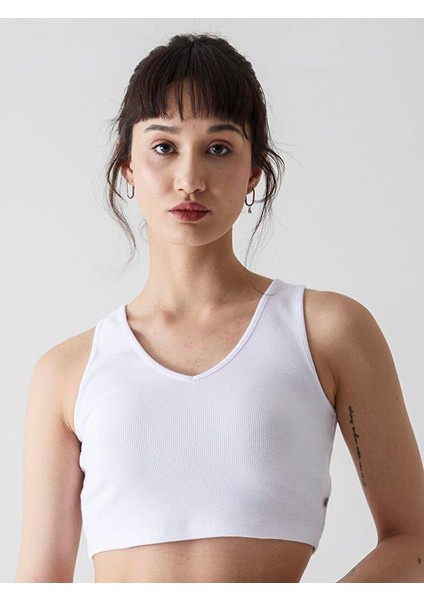 HETAHA Fitilli Crop Top Beyaz Atlet 13168200160033