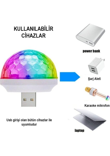 Müziğe ve Sese Duyarlı USB Girişli Mini Disko Topu modelleri