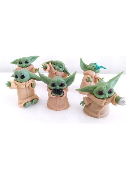 6 Lı Star Wars 3D Baby Yoda Mini Figür Seti Oyuncak 6cm