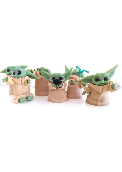 6 Lı Star Wars 3D Baby Yoda Mini Figür Seti Oyuncak 6cm