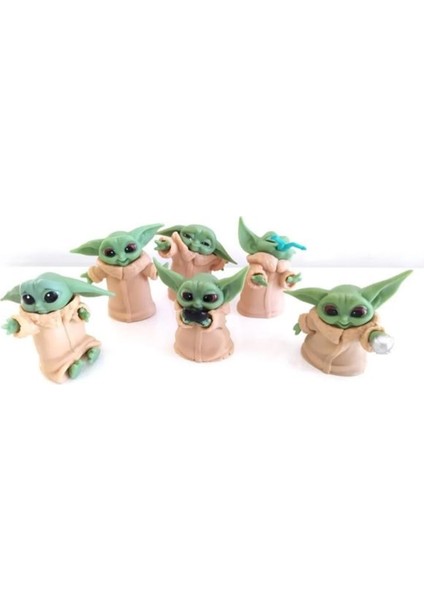 6 Lı Star Wars 3D Baby Yoda Mini Figür Seti Oyuncak 6cm