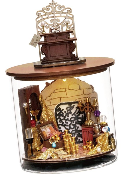 Ahşap Dıy Minyatür Dollhouse Şişesi El Yapımı 3D Ev B (Yurt Dışından)