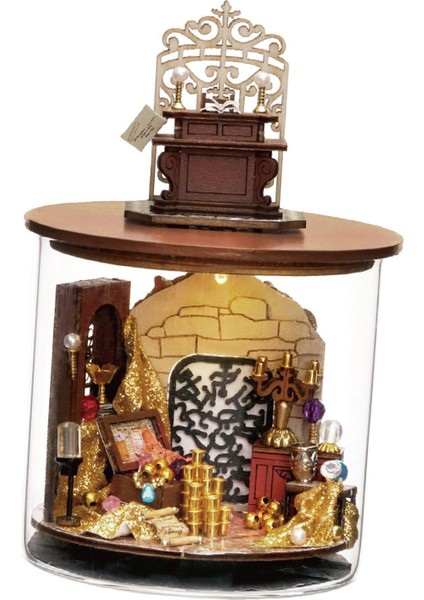 Ahşap Dıy Minyatür Dollhouse Şişesi El Yapımı 3D Ev B (Yurt Dışından) modelleri
