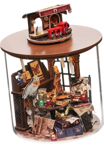 Ahşap Dıy Minyatür Dollhouse Şişesi El Yapımı 3D Ev A (Yurt Dışından)