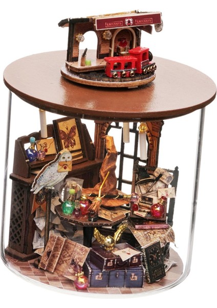 Ahşap Dıy Minyatür Dollhouse Şişesi El Yapımı 3D Ev A (Yurt Dışından)