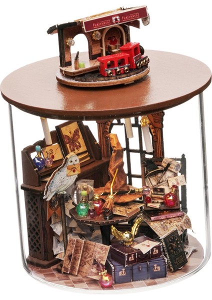 Ahşap Dıy Minyatür Dollhouse Şişesi El Yapımı 3D Ev A (Yurt Dışından)