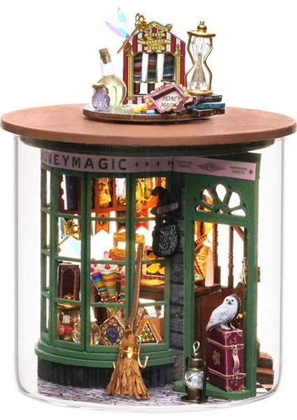 Ahşap Dıy Minyatür Dollhouse Şişesi El Yapımı 3D Ev D (Yurt Dışından)