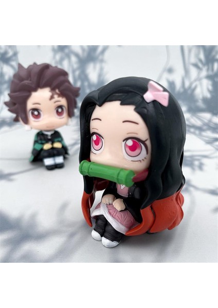 Anime Demon Slayer Nezuko Oturan Mini Figür