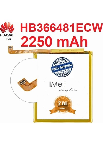 Huawei Nova 3e HB366481ECW 2250 Mah Batarya Pil Orijinal Kalite Uzun Ömürlü Yüksek Kapasite